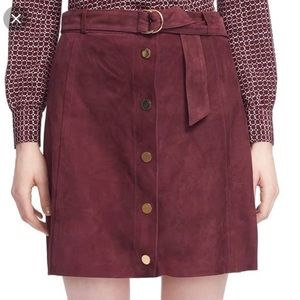 Kate Spade - Mini Skirt A-line Goat Suede Leather Size 10